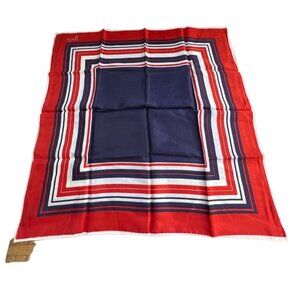 Galla Vintage Colorblock Square Scarf Lightweight Red White Blue Patriotic